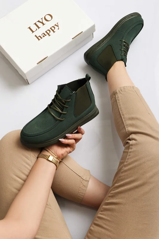 نیم بوت سبز زنانه