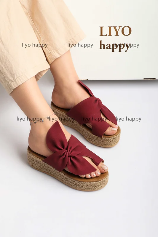 اسلیپر زرشکی لژدار زنانه و دخترانه