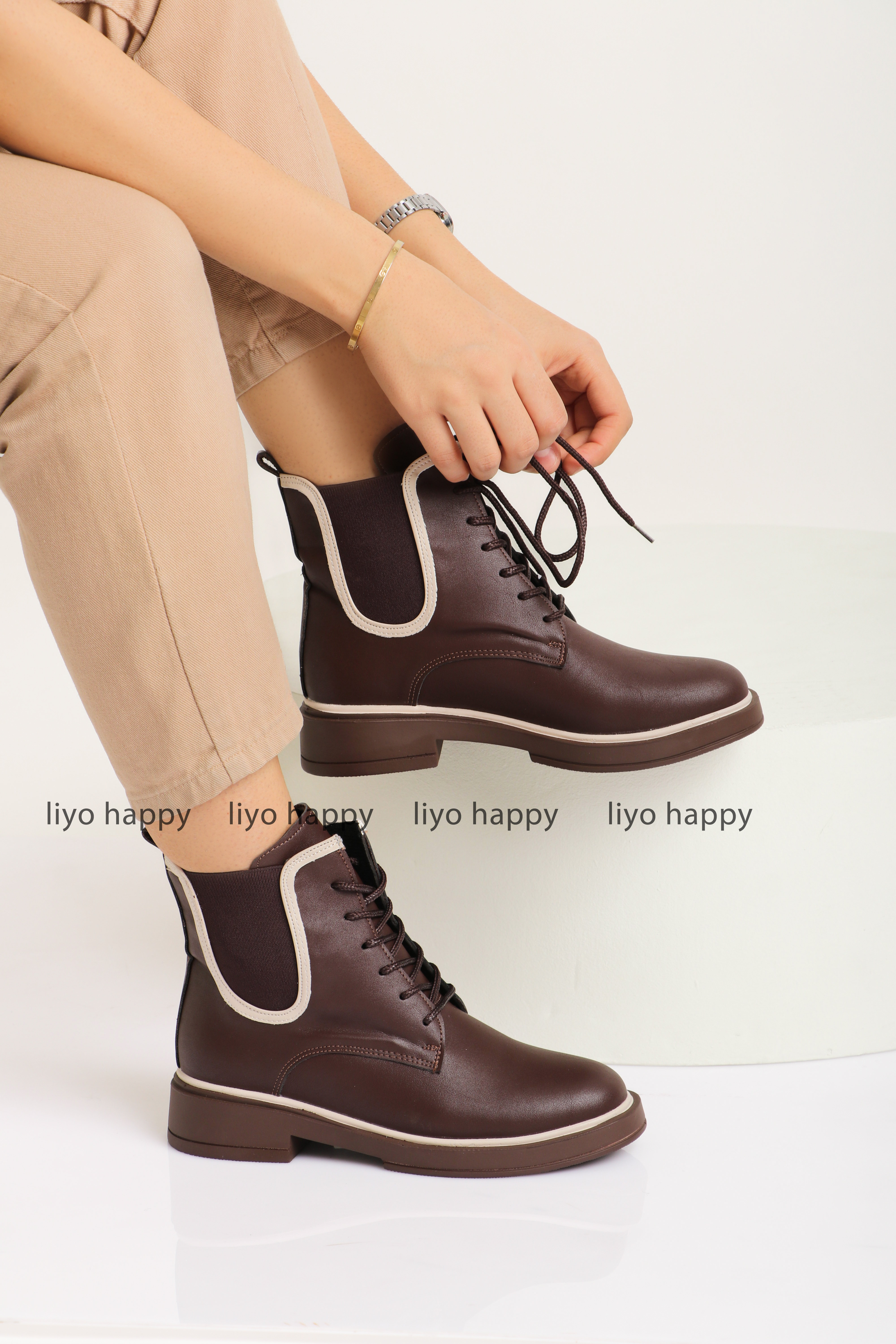 بوت قهوه‌ای زنانه کد 2771