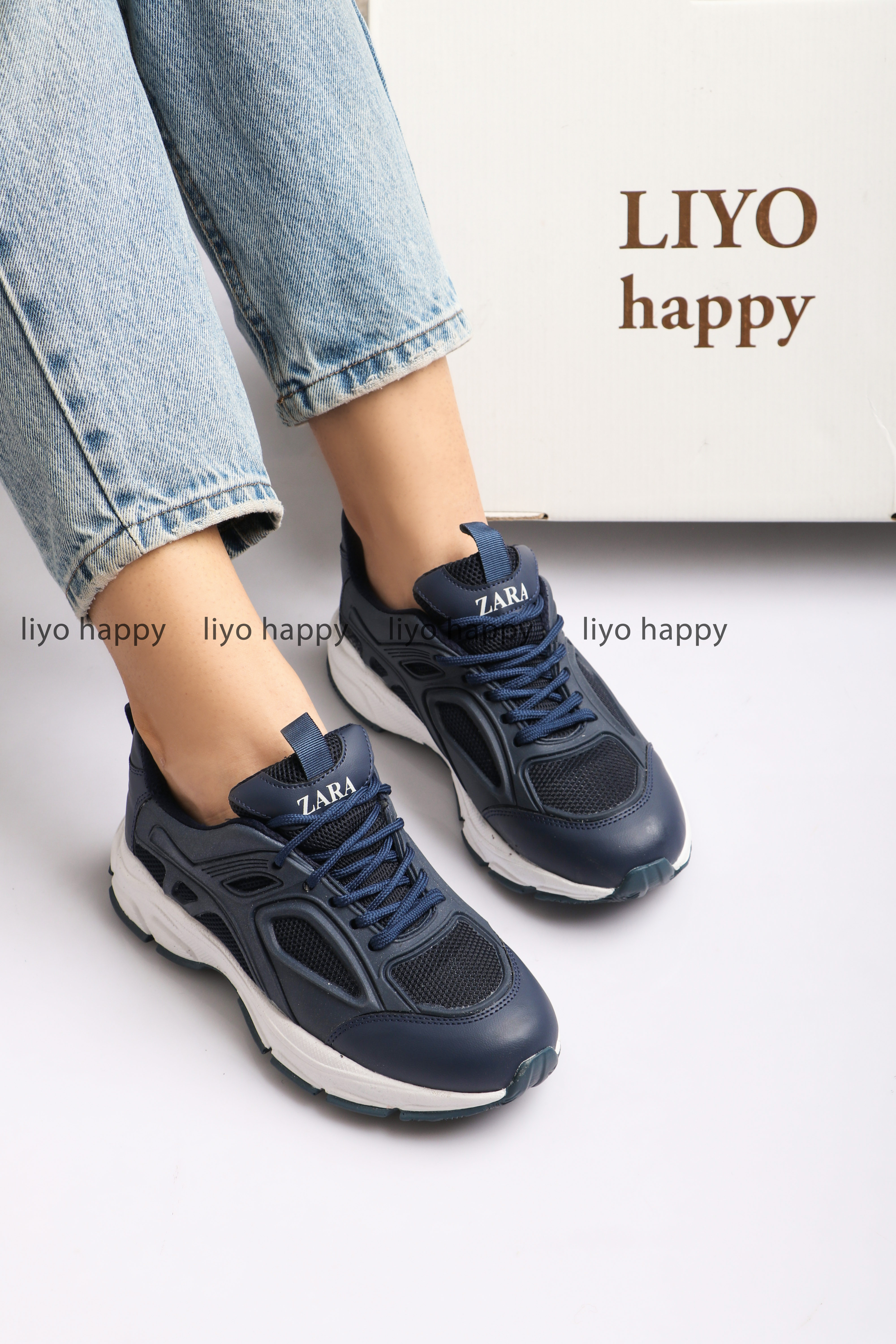 کتونی اسپرت سرمه ای زنانه کد 2772